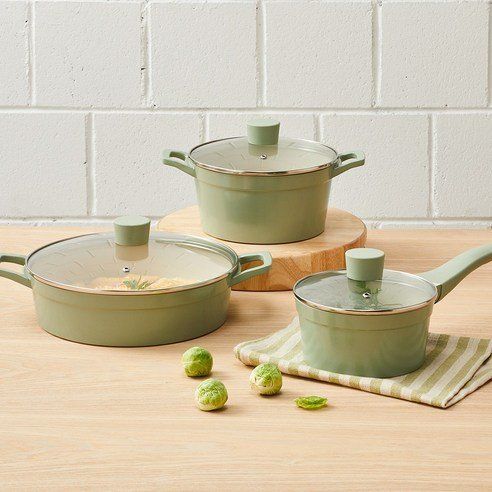 [Modern House] Set Of 3 Ceramic Coated Induction Pots