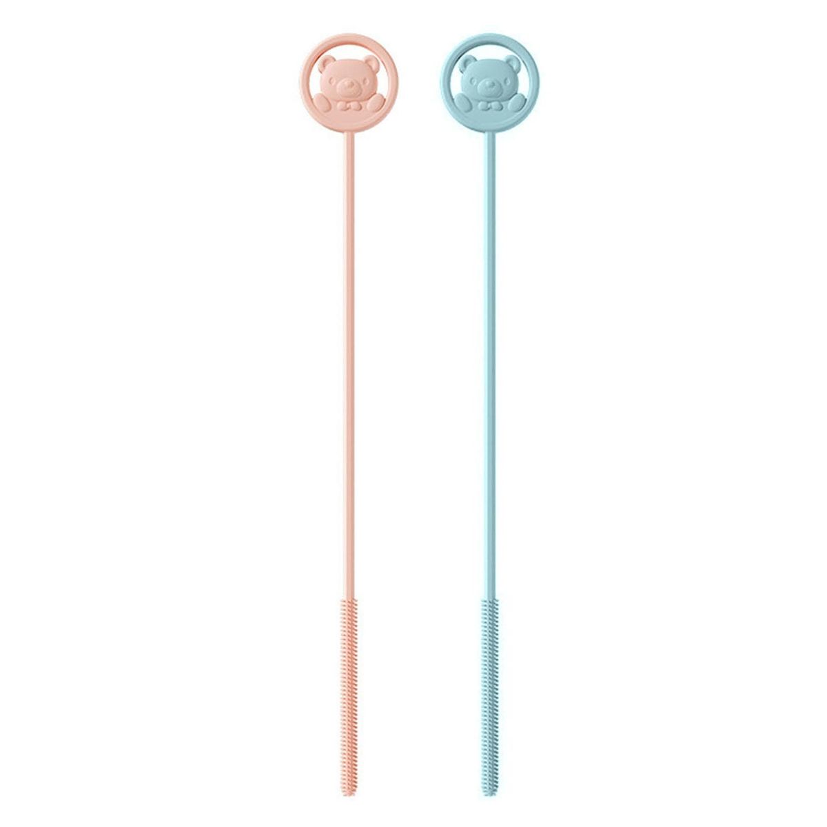 Silicone Straw Brush Sips 3-pack Reusable Straw amp Lid Brushes Extra Pink Blue