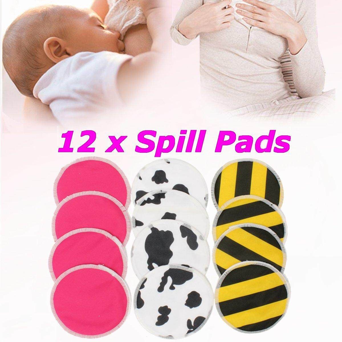 12Pcs 12cm Feeding Washable Reusable Nursing Pad Absorbent Breastfeeding