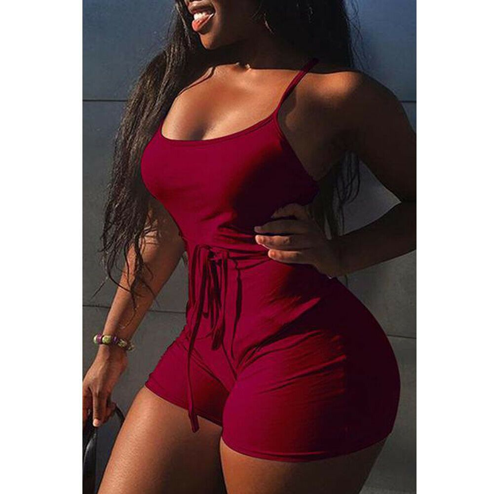 Casual Ladies Yoga Short Romper Jumpsuit Leotard Sleeveless V-neck Stretch Bandage Rompers Sports Exercise Fitness Yoga Clothes