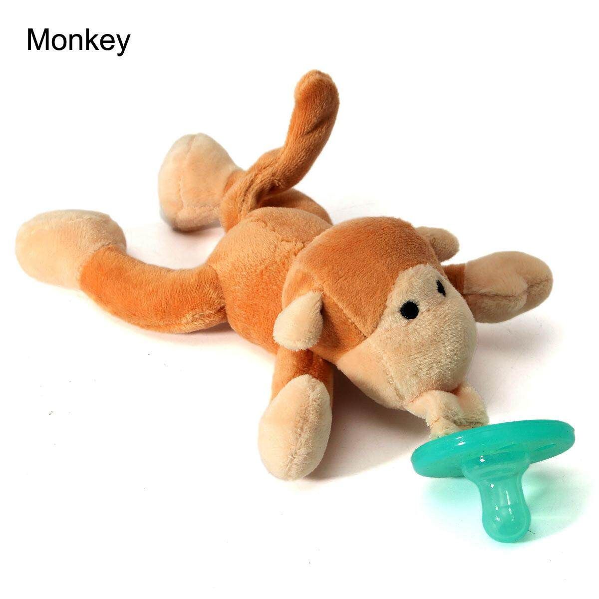 Healthful Silicone Pacifier Cuddly Plush Animal Baby Care With Nipples Craft Gift Infant Kids Children Boy Girl Favorite Monkey Little Monkey