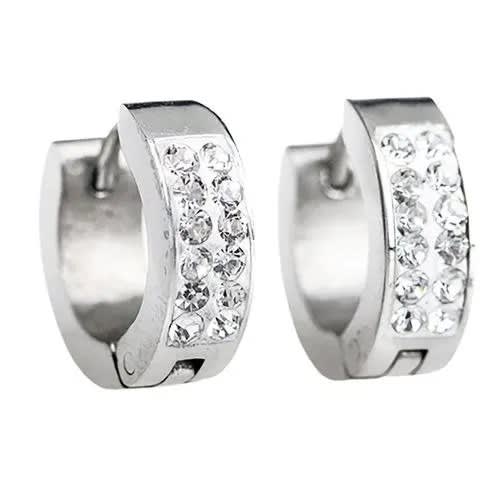Tiny Round Circle Ear Studs - Silver