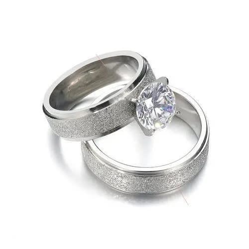 Wedding Ring Set - Silver