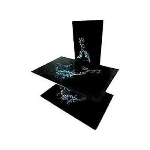 DVD & Audio Double Layer Glass Wall Shelf - Black