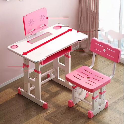 Ergonomics Height Adjustable Kids Study Desk And Chair Set