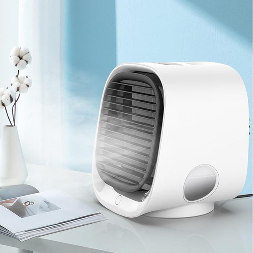 Mini Air Conditioner 3-in-1 Cooler Small Humidifier Office Fan White
