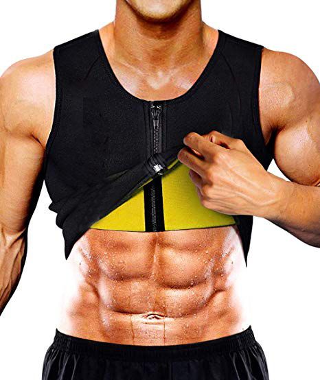 Men Neoprene Sauna Suit Hot Body Shaper Corset For Weight Loss With Zipper Waist Trainer Vest Tank