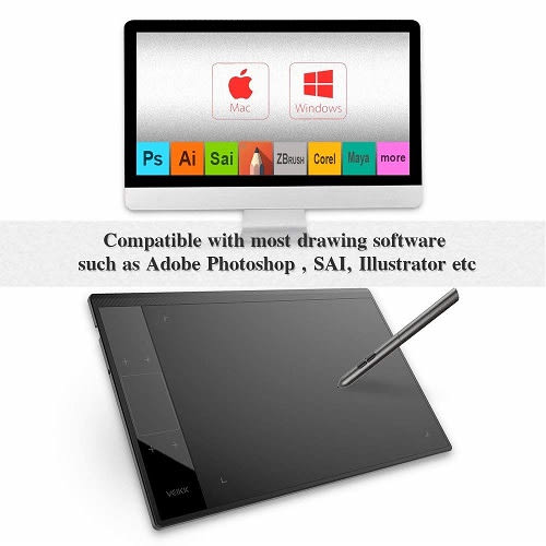 Graphics Drawing Tablet With 8192 Levels Battery-free Pen - 10