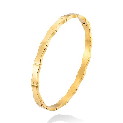 Girls Stainless Steel Love Bangle - Small Wrist - Gold