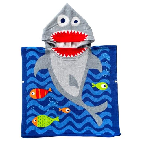 Hooded Poncho Towel - Baby Shark