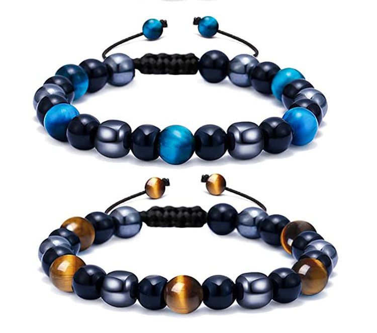 Mens Feng Shui Black Obsidian Wealth Couple Bracelet   X2