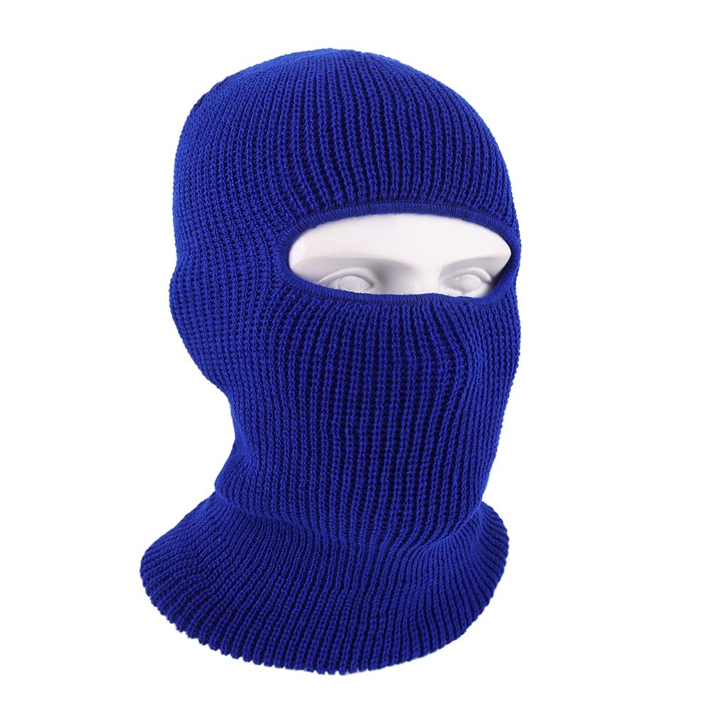 (Blue)Unisex Full Face Cover 1 Hole Ski Mask Balaclava Beanies Hats For Men Women Army Tactica XXA