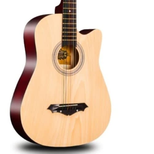 38 Natural Acoustic Guitar With Bag And Strap Belt