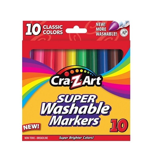 Super Washable Colour Markers - 10pcs