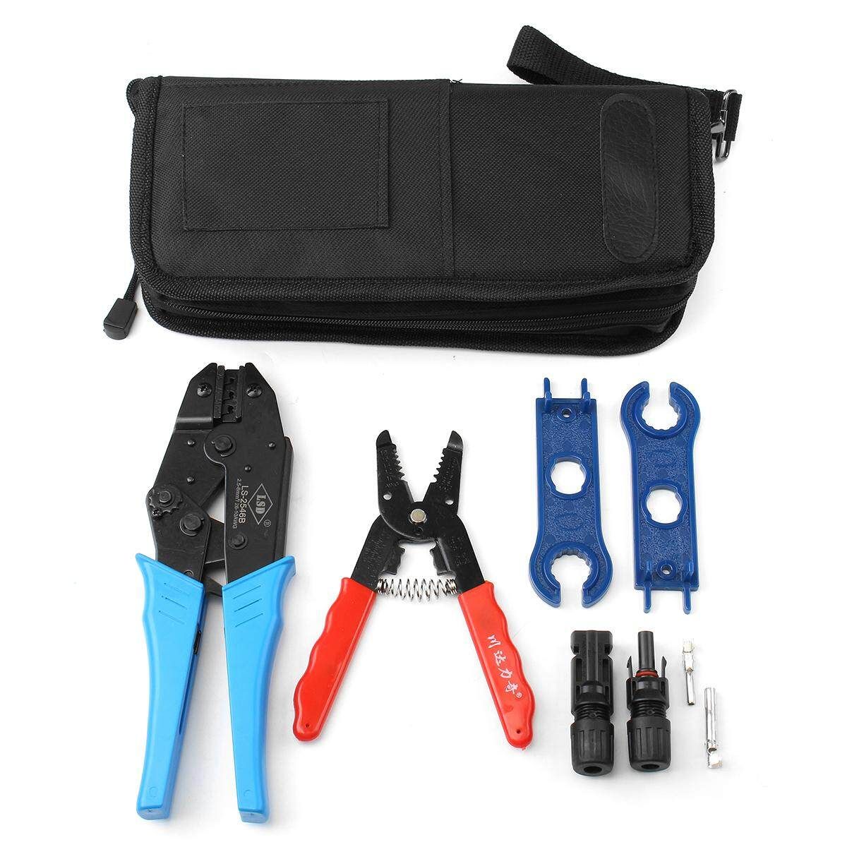 MC4 Solar Panel Cable Crimper Connector Crimping Tool Ratcheting Pliers Set