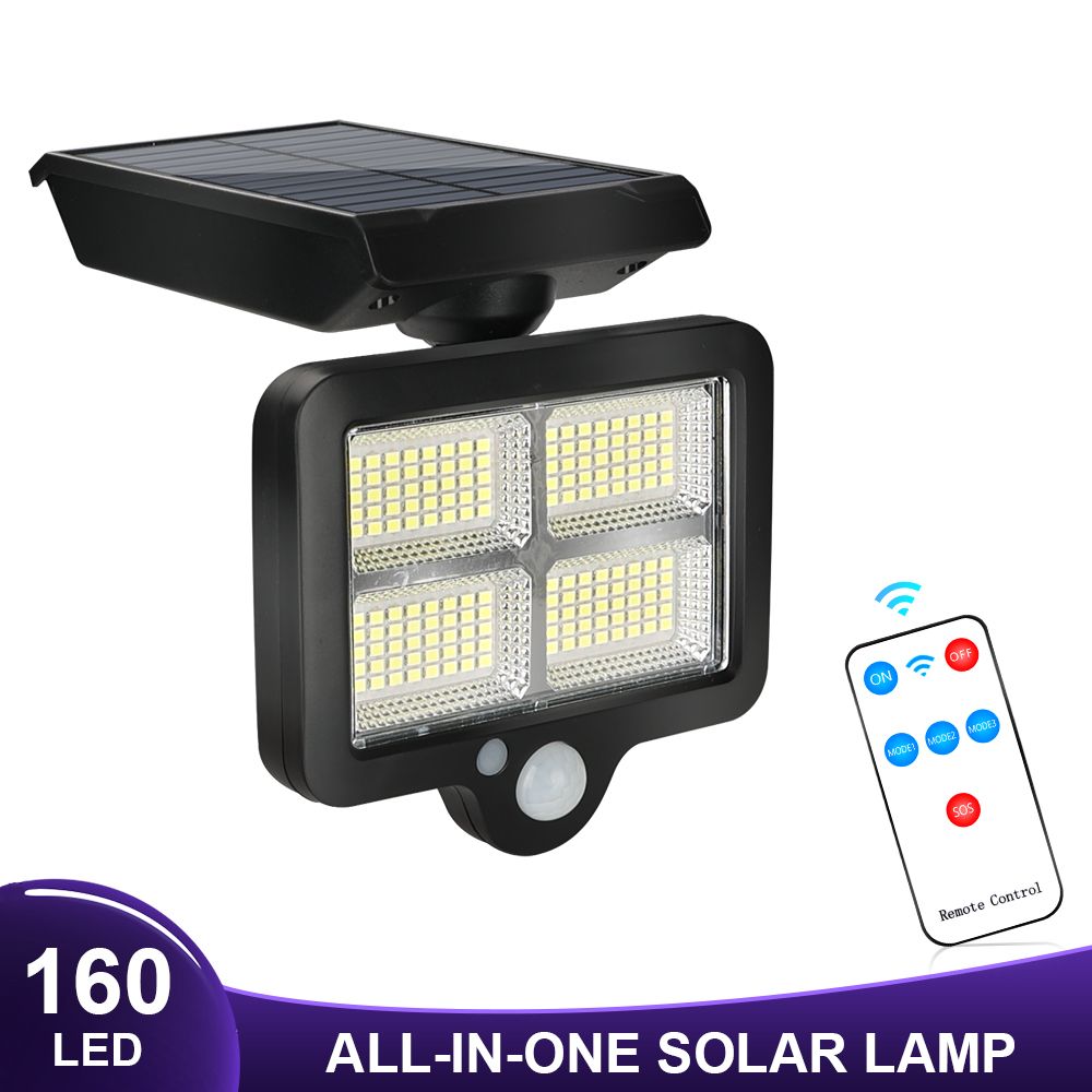 168COB Solar Light PIR Motion Sensor Separation Security