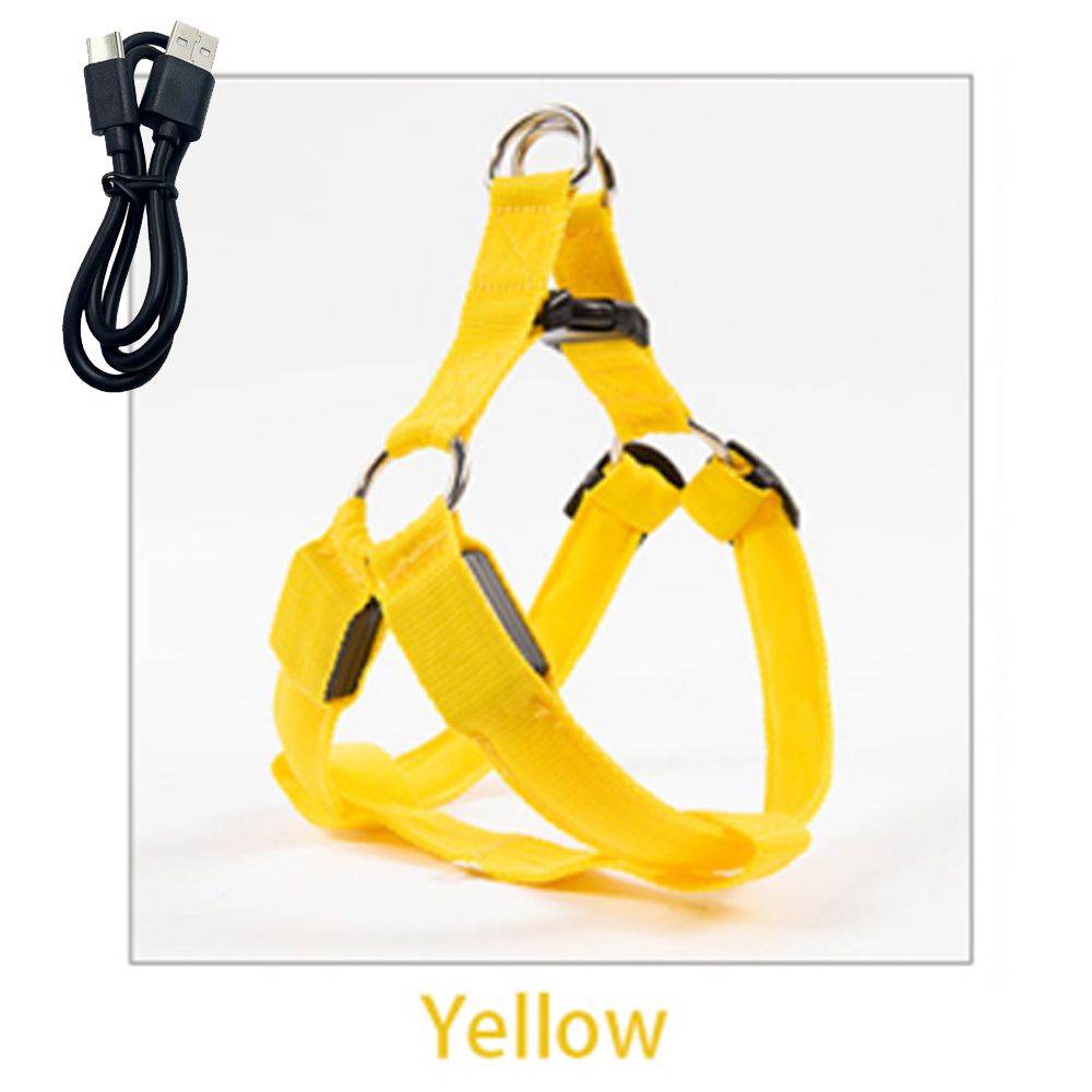 USB Charging Led Flashing Pet Dog Light Leash Harness Nti_Lo
