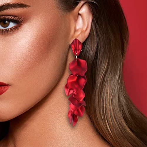 Vintage Multi- Layer Tassel Rose Petals Drop Earring