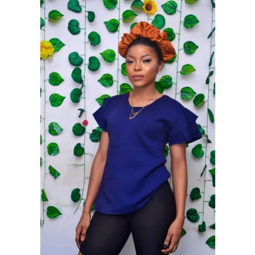 Eunice's Navy Blue Top With Double Flare Hand