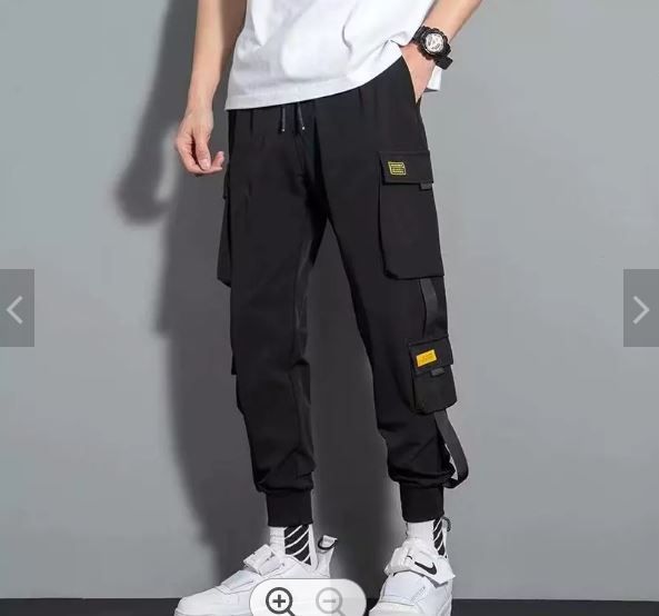 Cargo Joggers - Combat Pants - Men's Trousers Set - Black