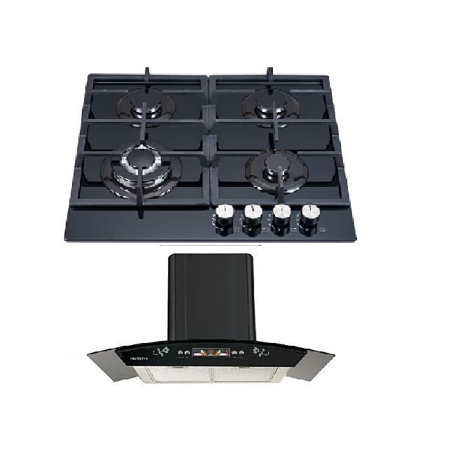 Range Hood Digital Function+ 4Burner Gas Cooker Hob