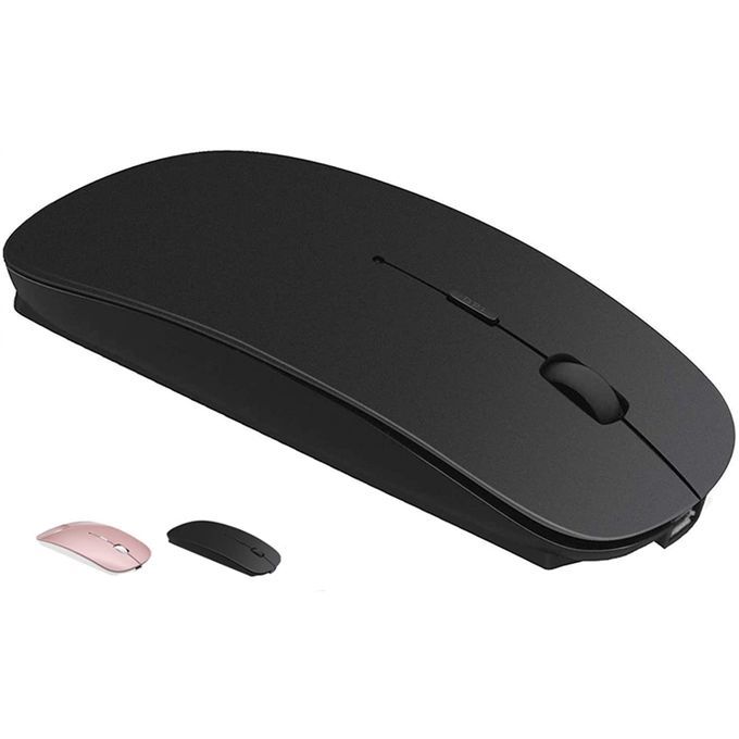 2.4GHz Ultrathin Silent Rechargeable (Dual Mode) Wireless And Bluetooth Notebook PC Mouse (Black)