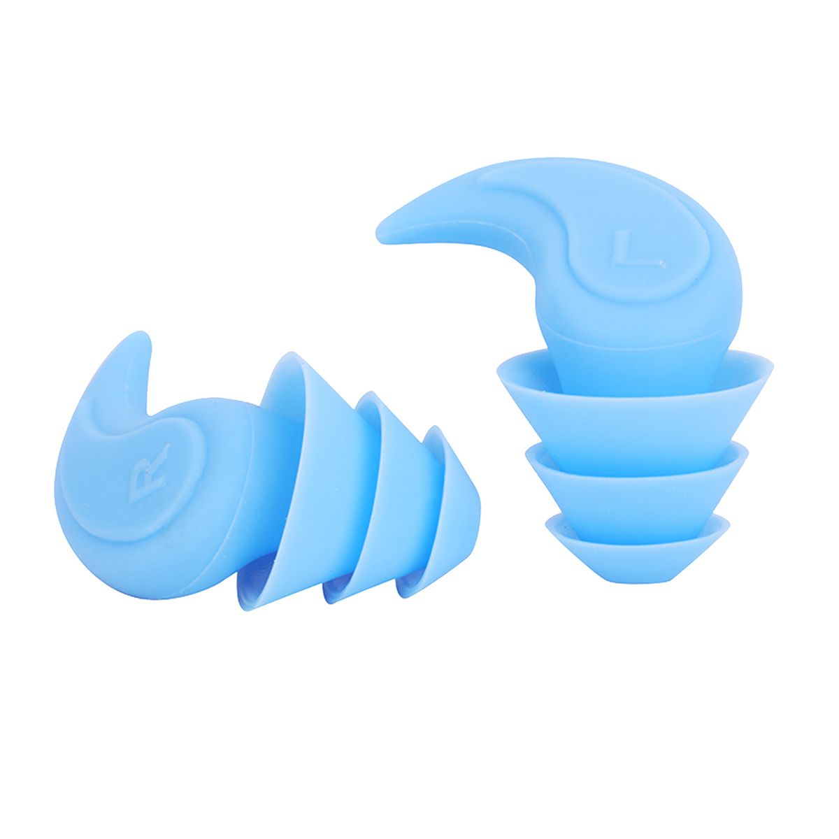 Noise Reduction Ear Plugs Silicone Sound Blocking For Sleep Blue