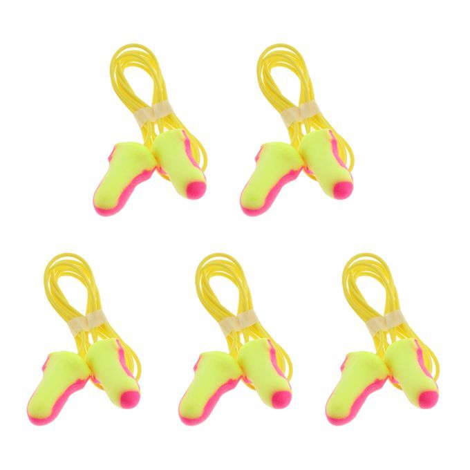 5 Pairs Corded Soft Foam Earplugs For Travel Shoot Sports And Power