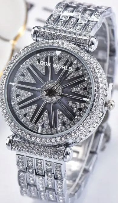 Rhinestone Straps Spinning Wrist-Watch -