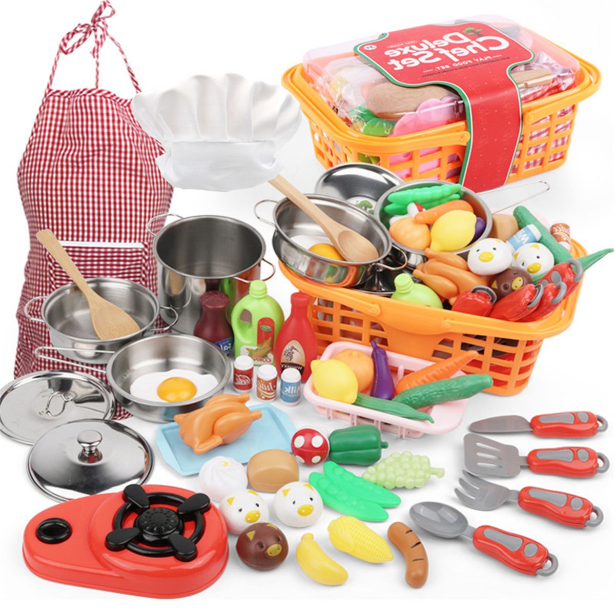 Simulation Vegetable And Fruit Cookware Kitchen Chef Toy