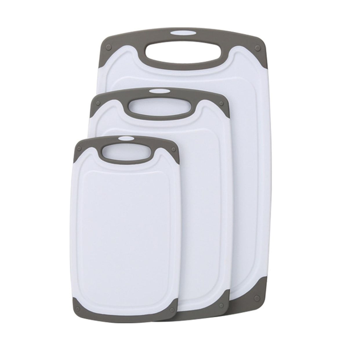 Bpa Cutting Board Kitchen Essentials Non-slip Reversible for Home Grey