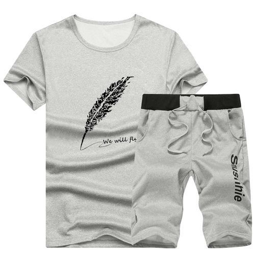 Two-piece Outdoor Sports Hike Suit T Shirt Shorts Men Set