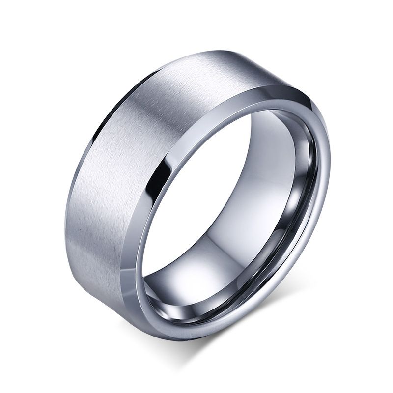 Silver Brushed Unisex Men Women Wedding Engagement Ring- Silver