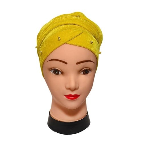 Pearls Yellow Turban