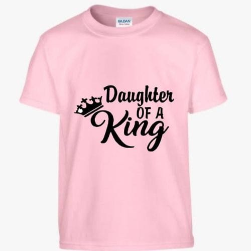 Kids Children T-shirt For Girls - Daughter Of A King Pink