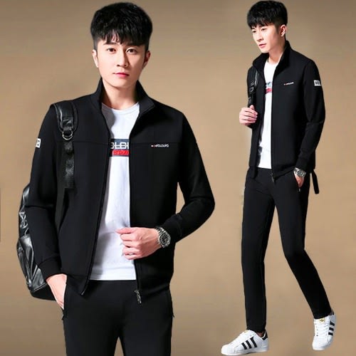 Sports Tracksuit - Long Sleeve - Set Of Three - Black