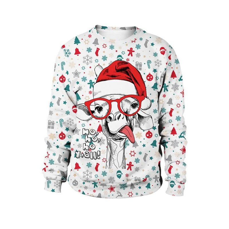 Men Women Ugly Christmas Sweaters Santa Claus Riding-SB102-060