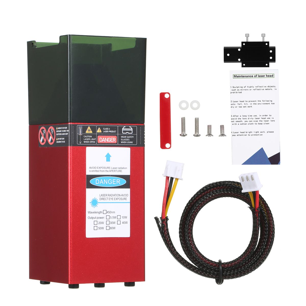 450nm 80W Laser Module Fixed Focal Length Laser Engraving