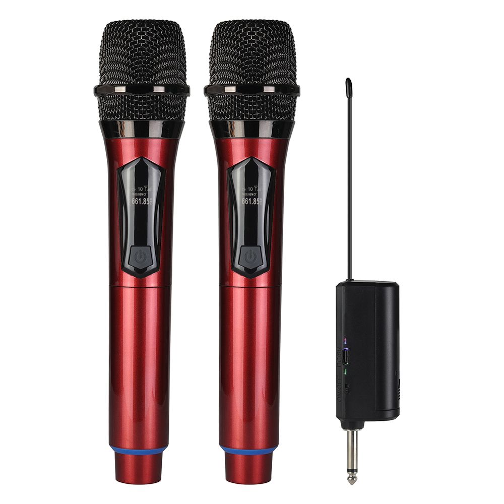 Wireless Microphone UHF Fixed Frequency Karaoke Handheld Device With Rechargeable Lithium Battery For Stage Church Parties