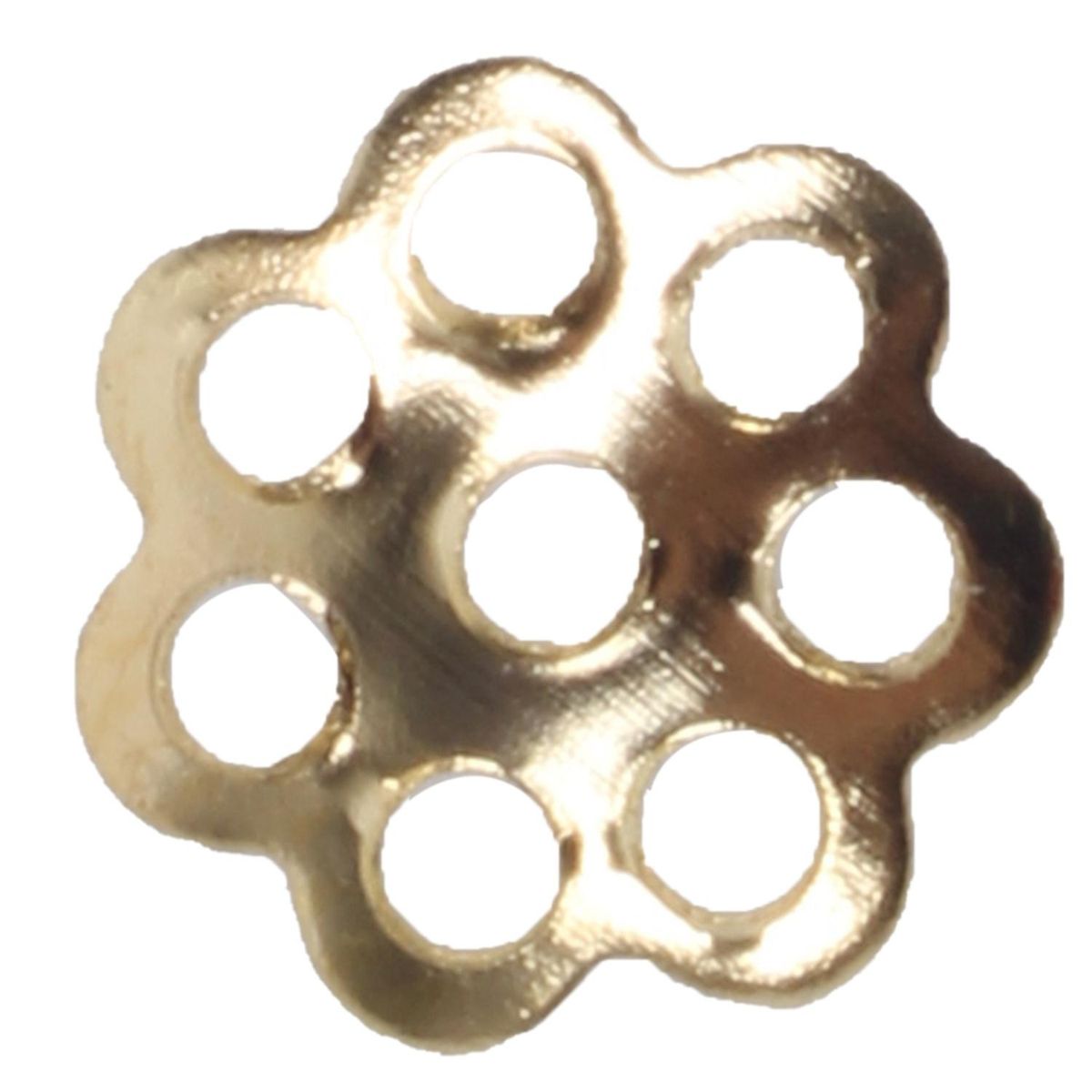 50PCS Open Petal Flower Bead Caps 6mm Bright Gold