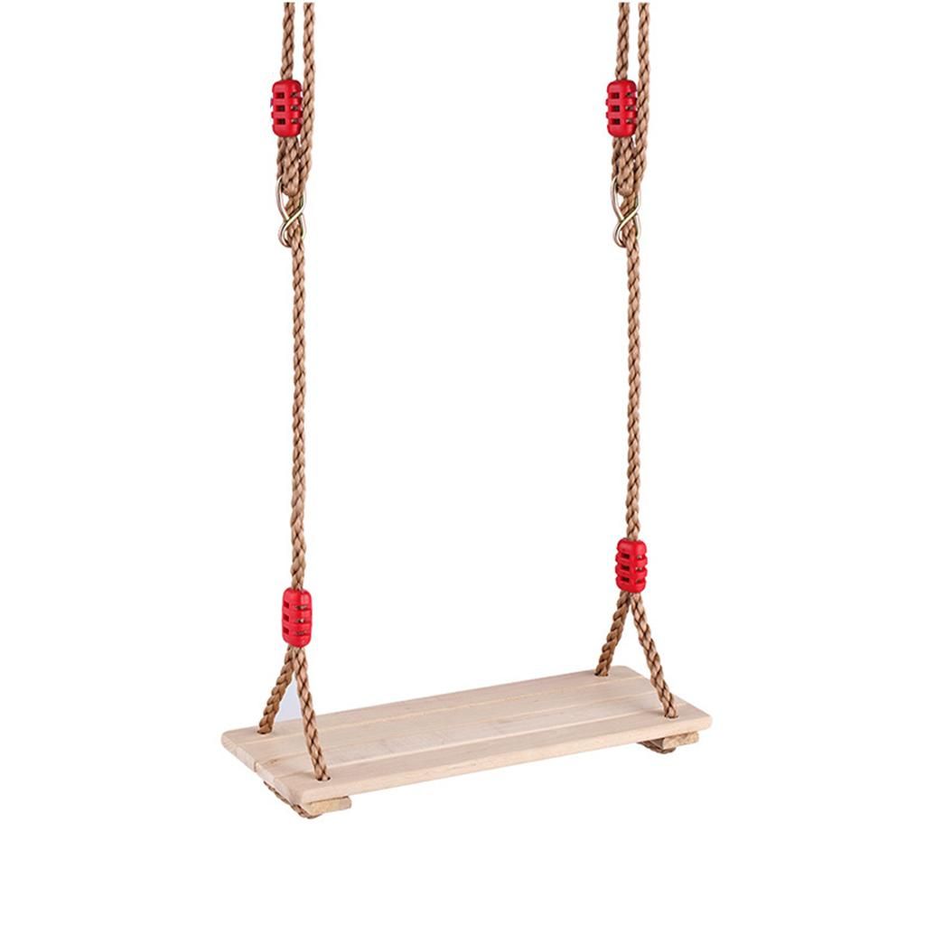 Kids Outdoor Wooden Flat Seat Playhouse Hanging Swing