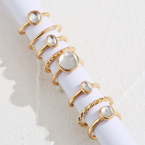 Knuckle Ring Set - 8 Pcs - Gold