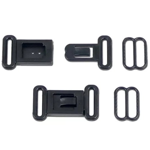 25 Plastic Adjustable Bow Tie Hooks - Black