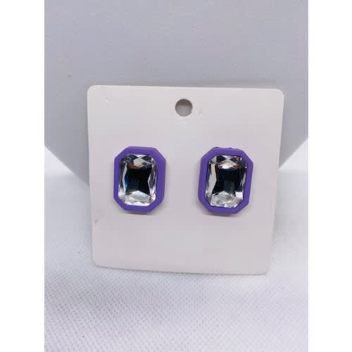 Stud  Earring - Purple