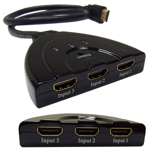 HDMI Switcher-Selector Cable - 3 HDMI Female Input X 1 HDMI Male Output