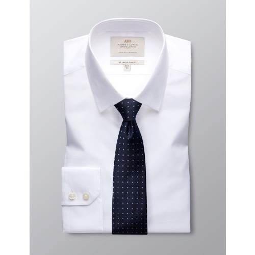 Men's Formal  Poplin Slim Fit Shirt - Single Cuff - White