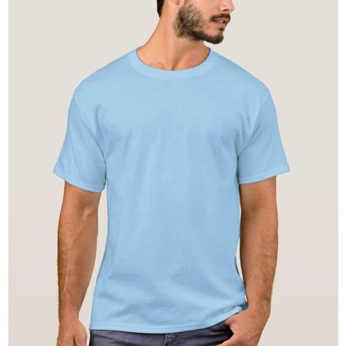 Men's  Round Neck T-shirt - Powder Blue