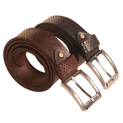 2pcs Quality Leather Belt - Black & Brown