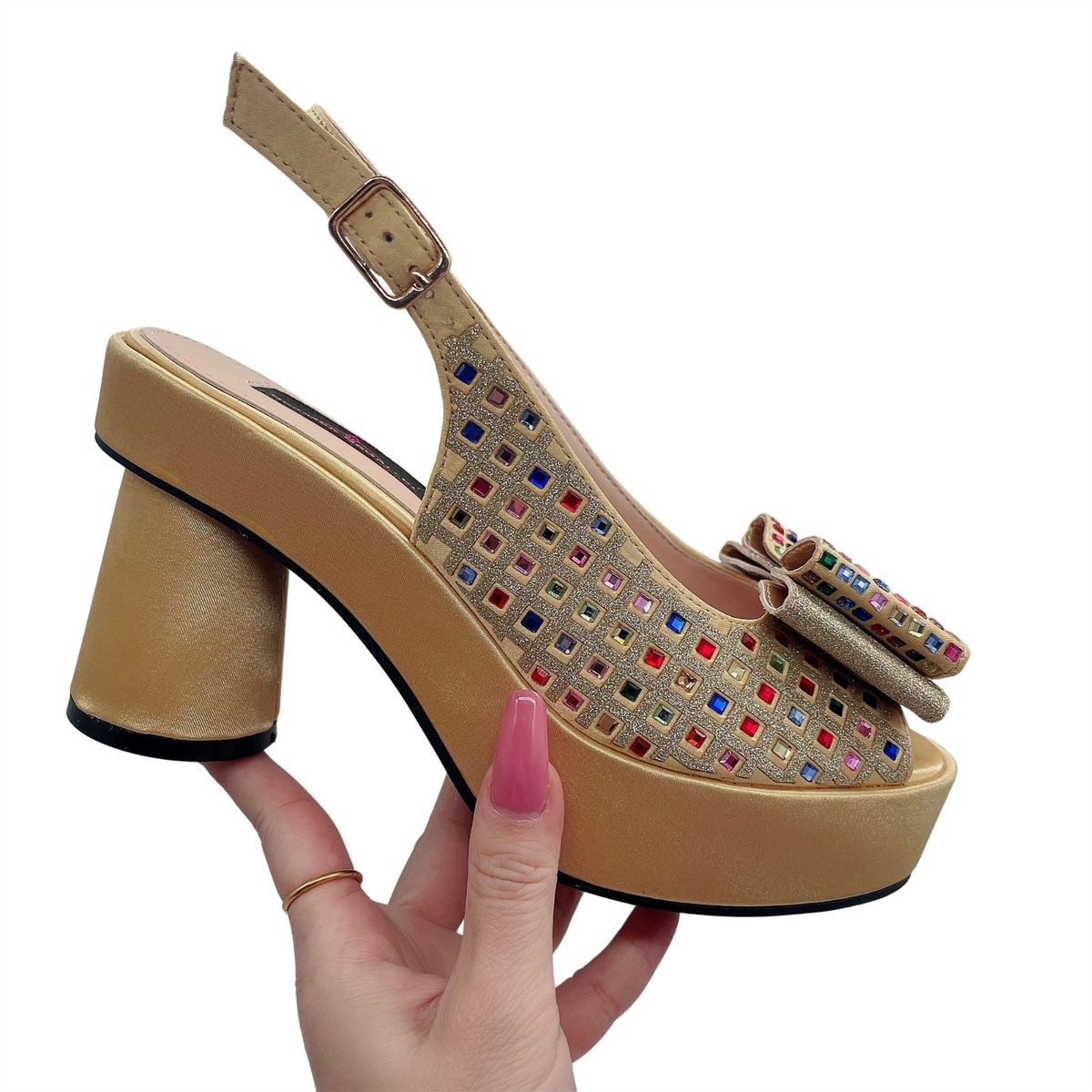 Classic Ladies Wedge Sandals-Gold