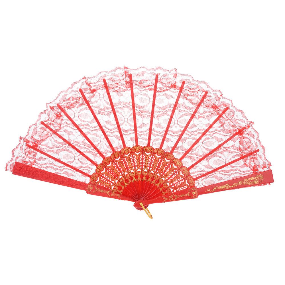 Lace Color Party Fan Fan 1PC Solid Dance Held Style Hand Hand Folding Held Folding Decor Wedding Chinese